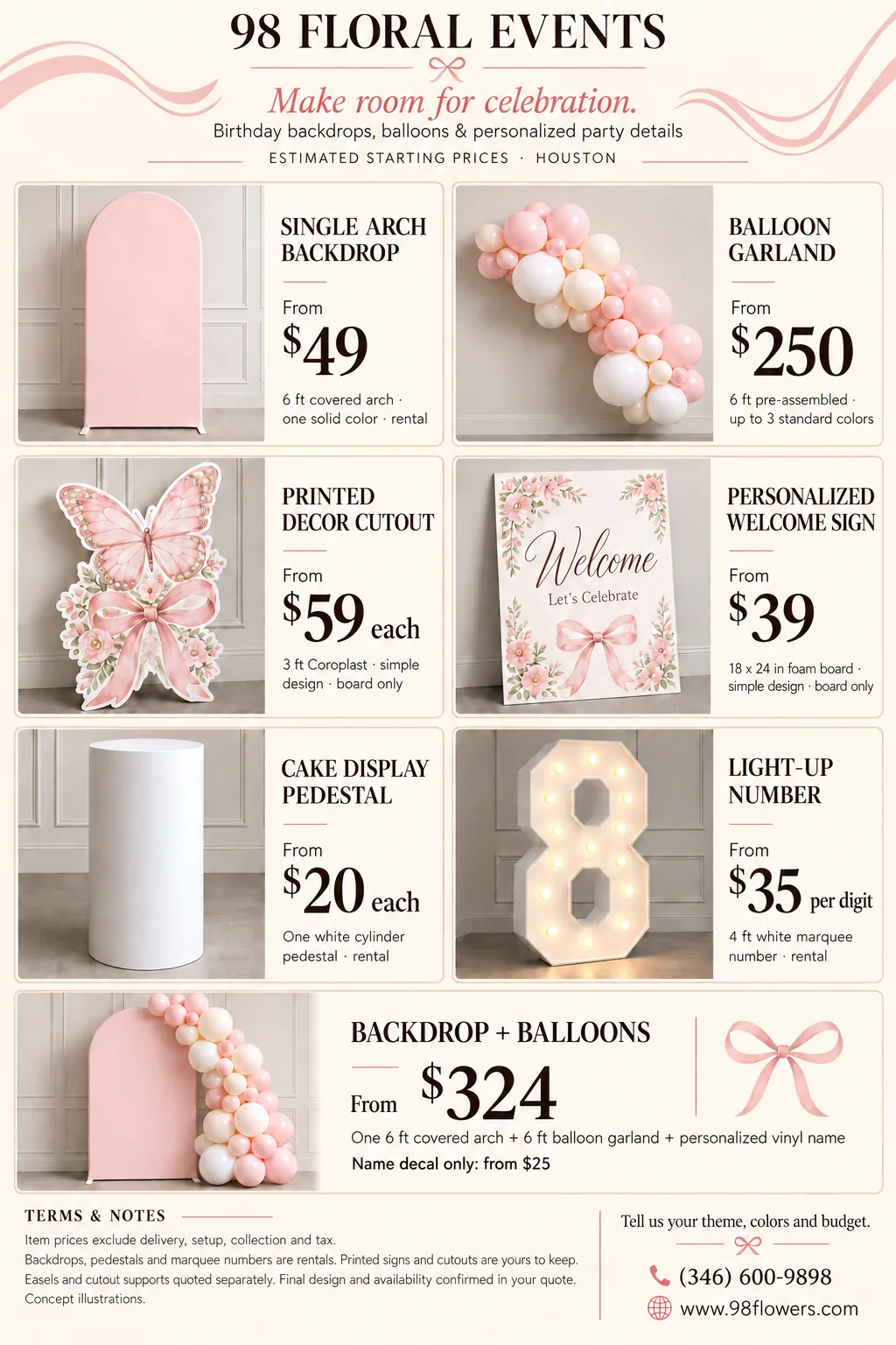 Single arch backdrop design inspiration