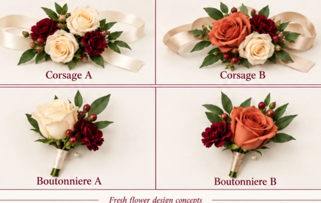Autumn wrist corsage
