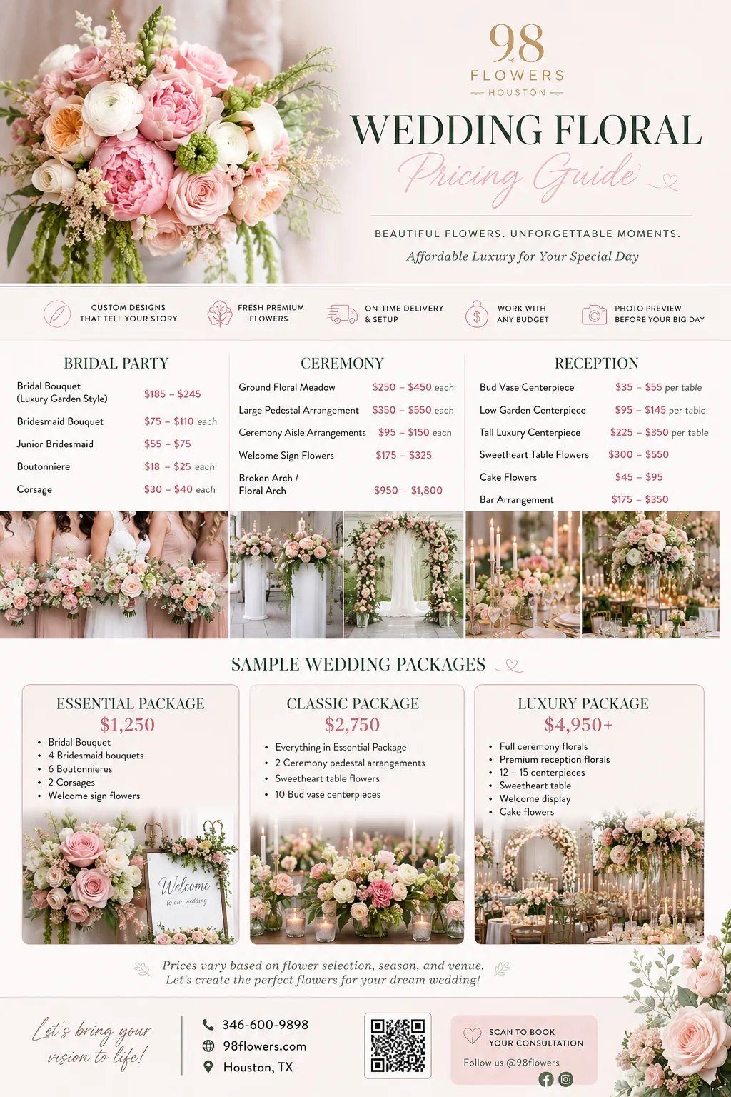 Blush, peach and ivory bouquet design inspiration