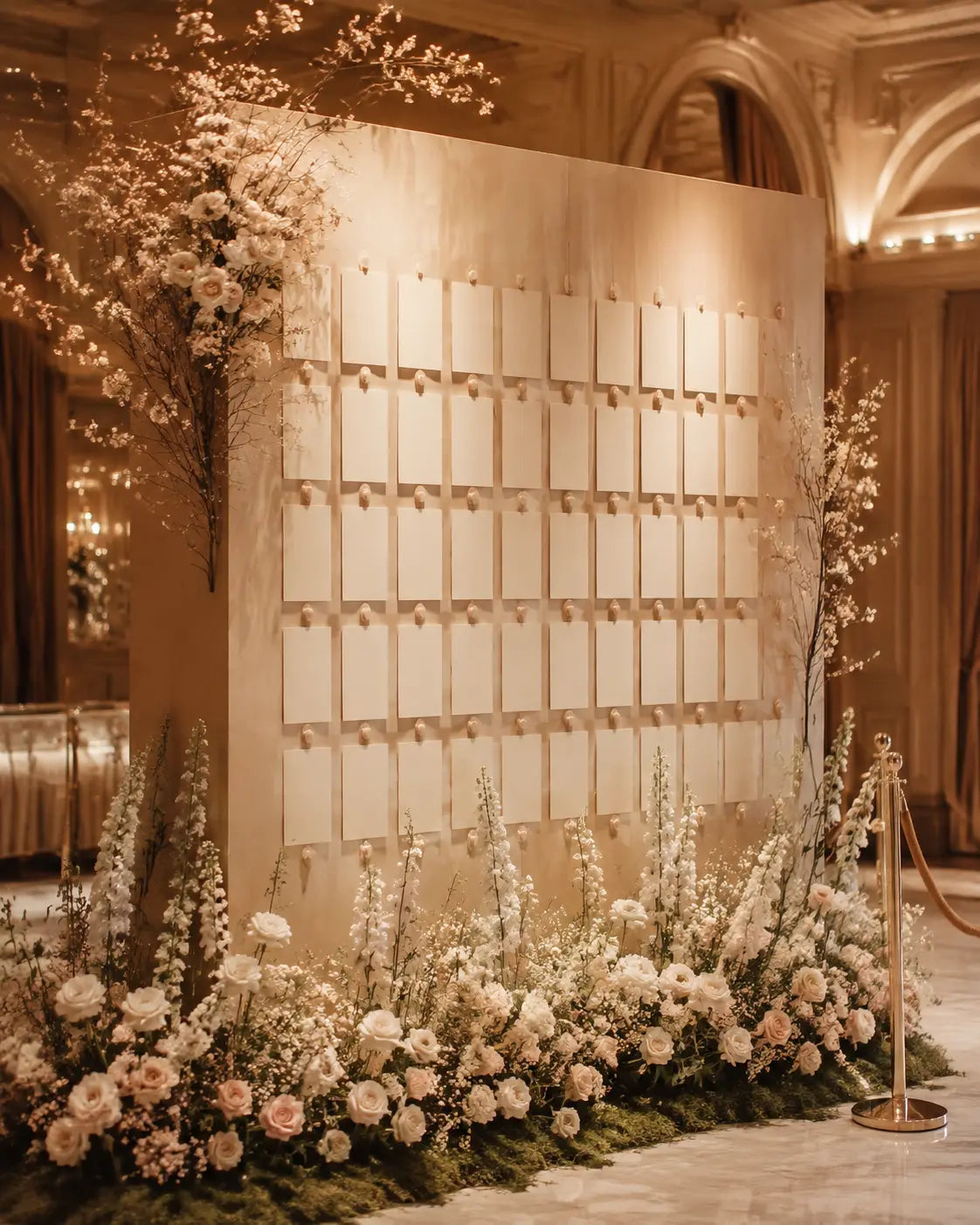 Champagne Seating Chart Wall — Design Inspiration by 98 Floral Event
